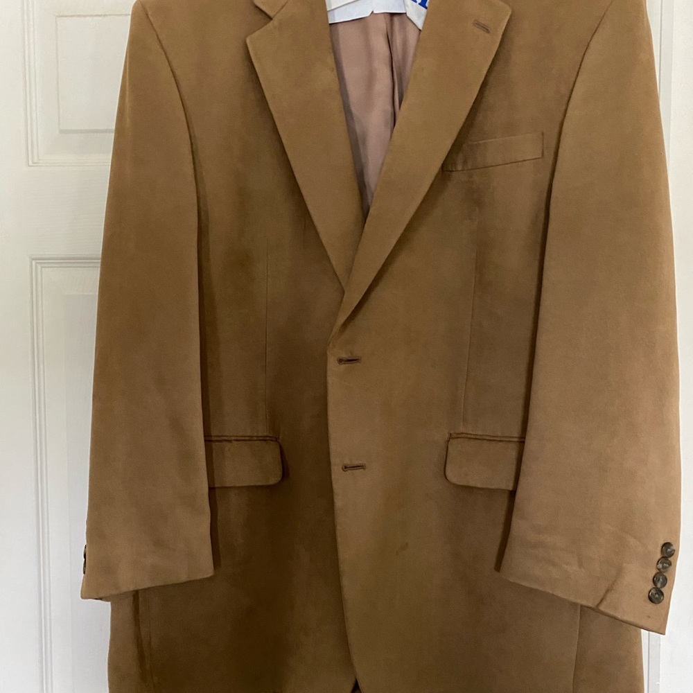 Chaps by Ralph Lauren, sports jacket, tan, faux suede, 44 Long, mint condition.